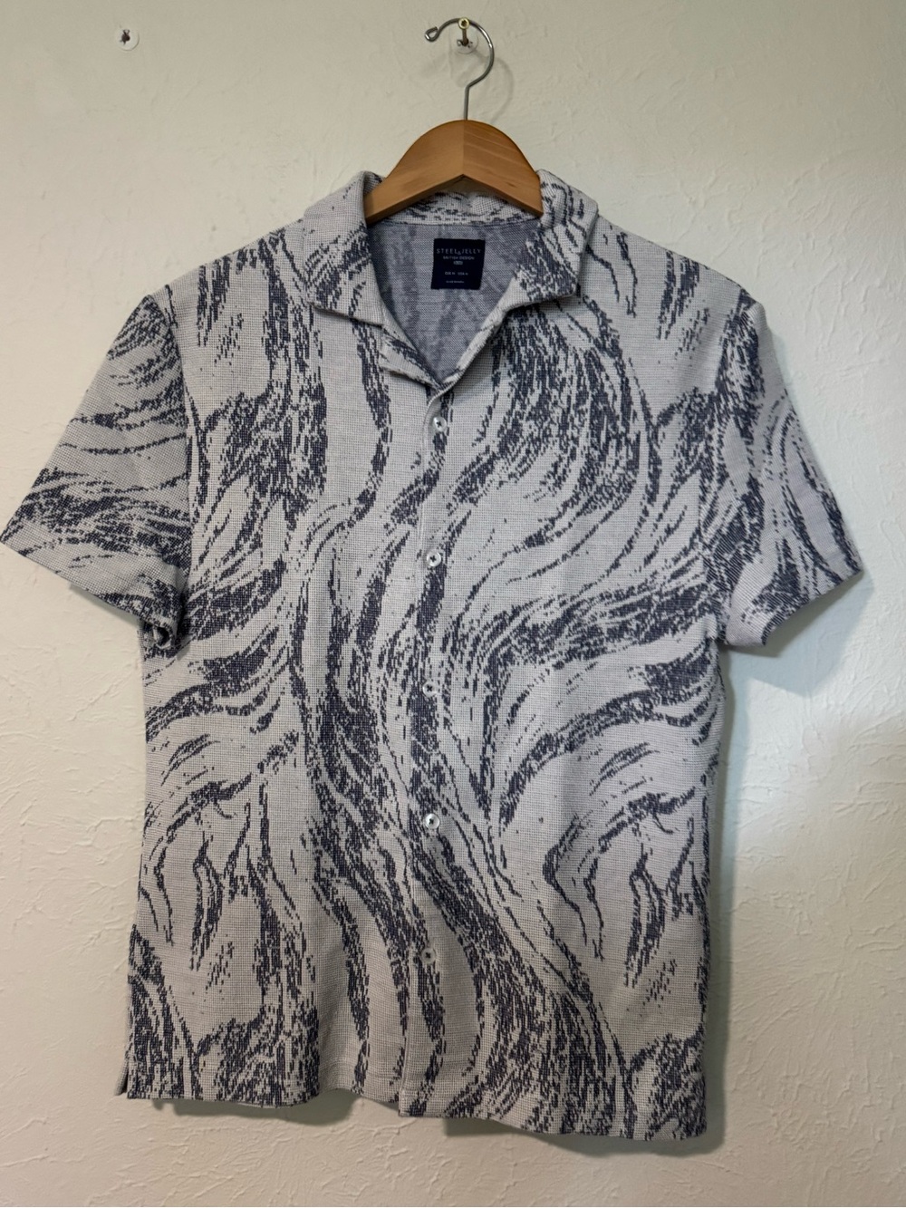 Steel & Jelly Men's Button Shirt Medium Relaxed Fit Blue